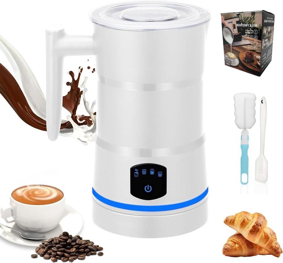 Automatische Melkschuimer Melkopschuimer Elektrisch Koffie Bereiden 4-in-1 Multifunctioneel 430 ml Wit