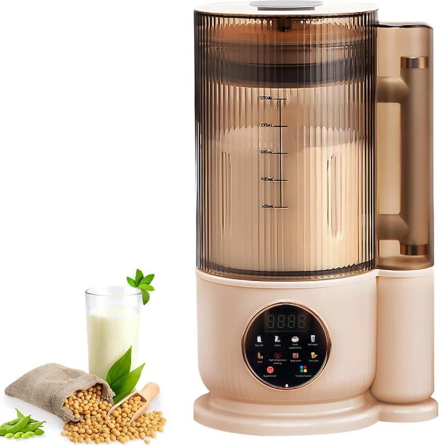 Automatische Noten Melk Machine 1500 ml Smoothie en Sapmachine met Zelfreiniging 8 in 1 Multifunctionele Groenten Melk Machine 12 Messen voor Havermout Noten Fruit