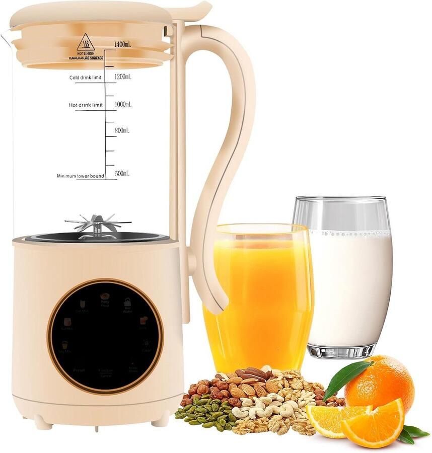 Automatische Notenmelkmachine met 1400 ml Capaciteit en Zelfreiniging