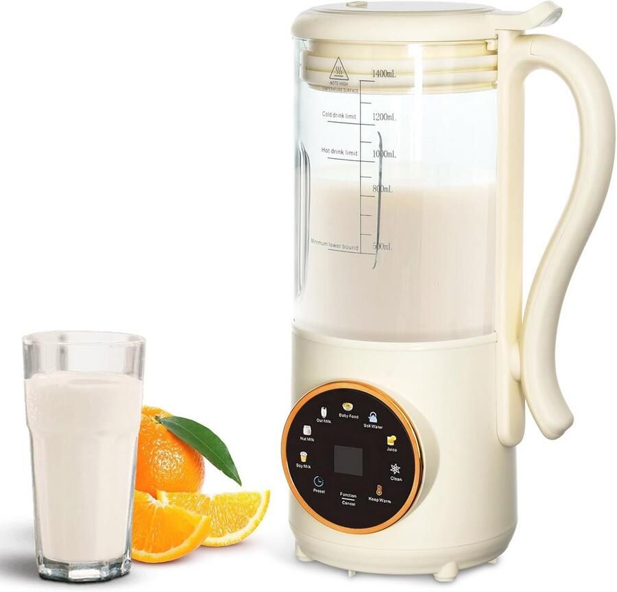 Automatische Notenmelkmaker 1 4L met Zelfreiniging en LED-scherm Maak Je Eigen Plantaardige Melk