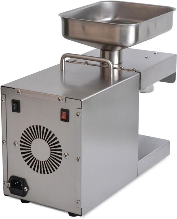Automatische Oliepers Olie Extractor Expeller Gezond Leven Roestvrij Staal Kwaliteit 31 cm Hoog Zilver