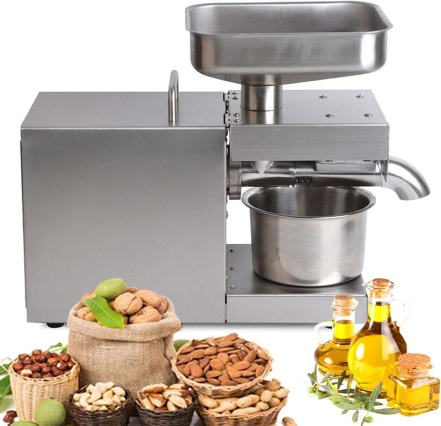 Automatische Oliepers Olie Extractor Gezonde Oliën Maken 45% Hoge Extractie 600 Watt Zilver