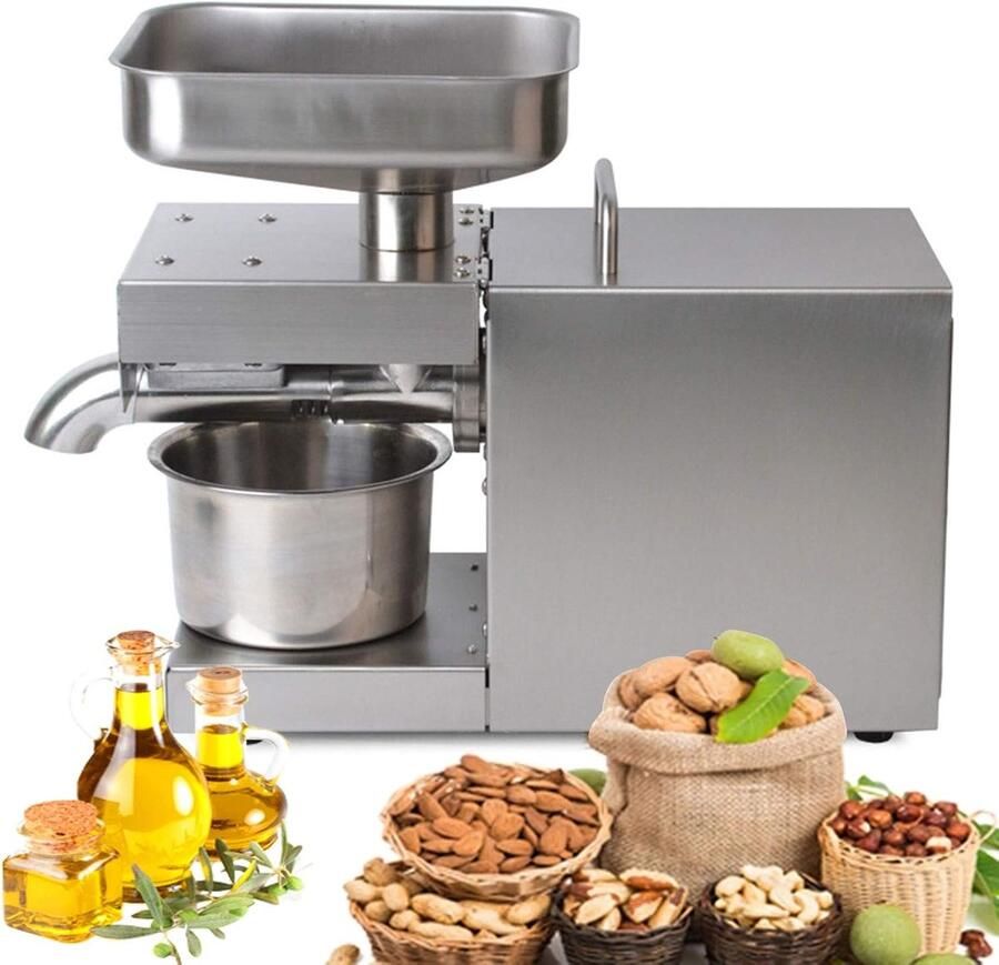 Automatische Oliepers Olie Extractor Zelf Olie Maken Hoge Extractie Snelheid 600 Watt Zilver