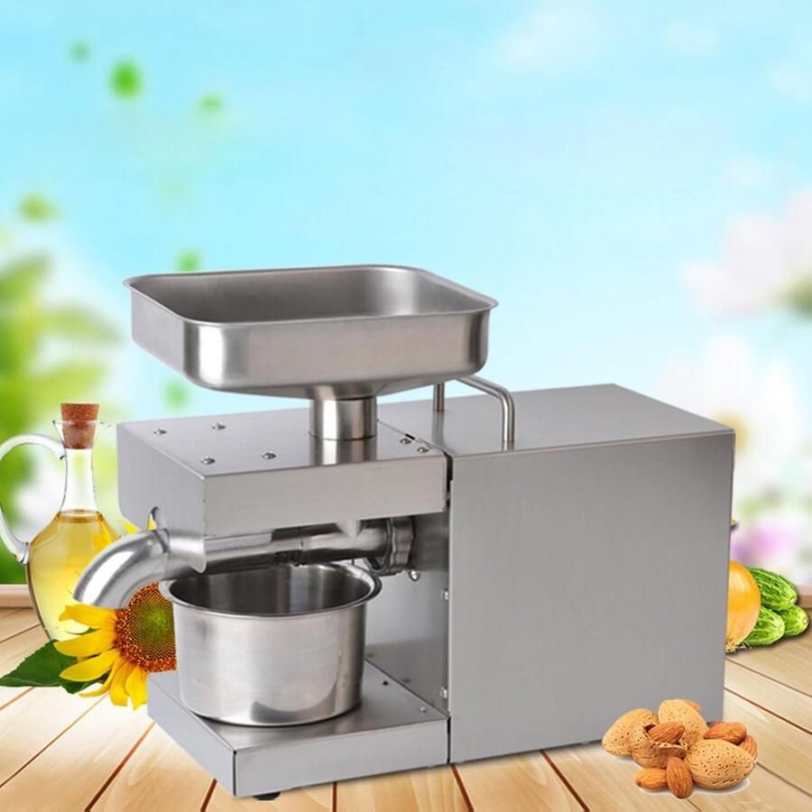Automatische Oliepers Olie Extractor Zelf Olie Maken Temperatuurregeling 9 kg Zilver
