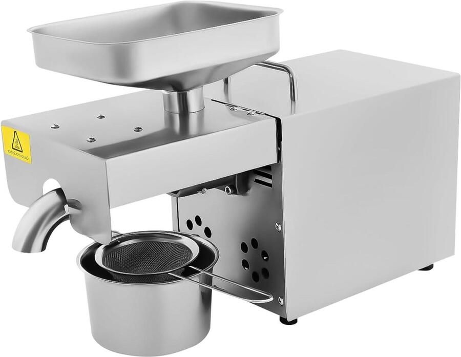 Automatische Oliepers Oliemolen Elektrisch Gezond Olie Maken Roestvrij Staal 45 x 18 x 30.5 cm Zilver