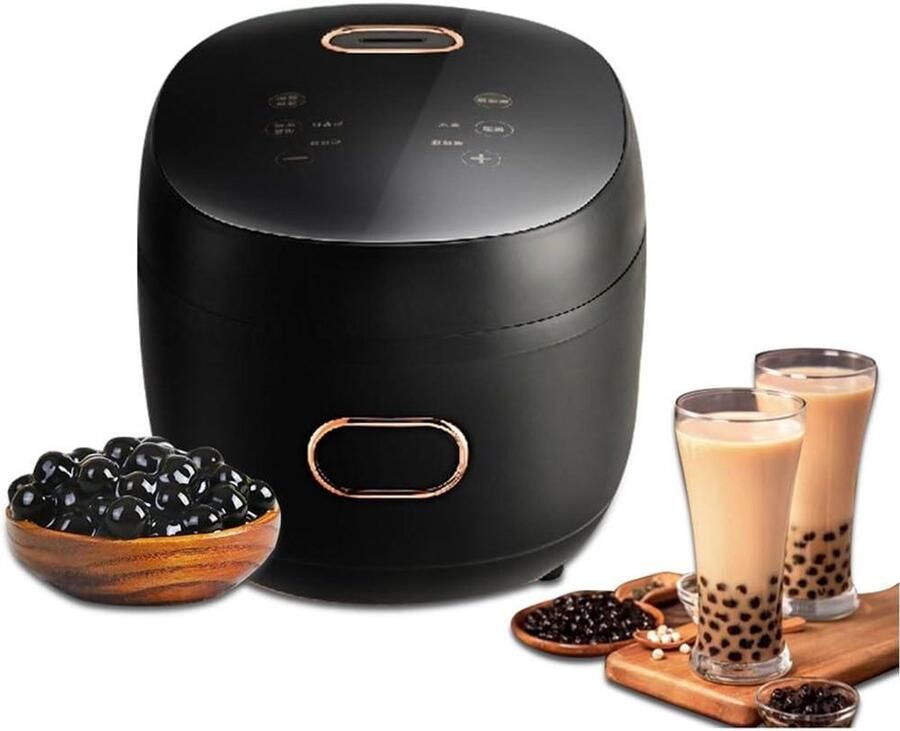 Automatische Parelkoker Tapioca Koker Zwarte Suikerparels Koken 9 Uur Warmtebehoud 5 Liter Zwart
