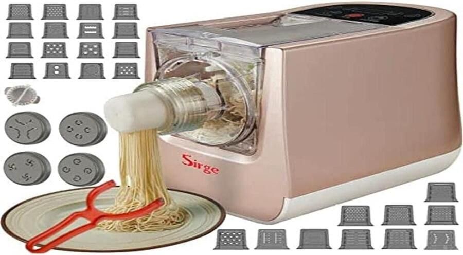 Automatische Pastamachine met 30 Opzetstukken en Ravioli Set Verse Pasta Maken Thuis