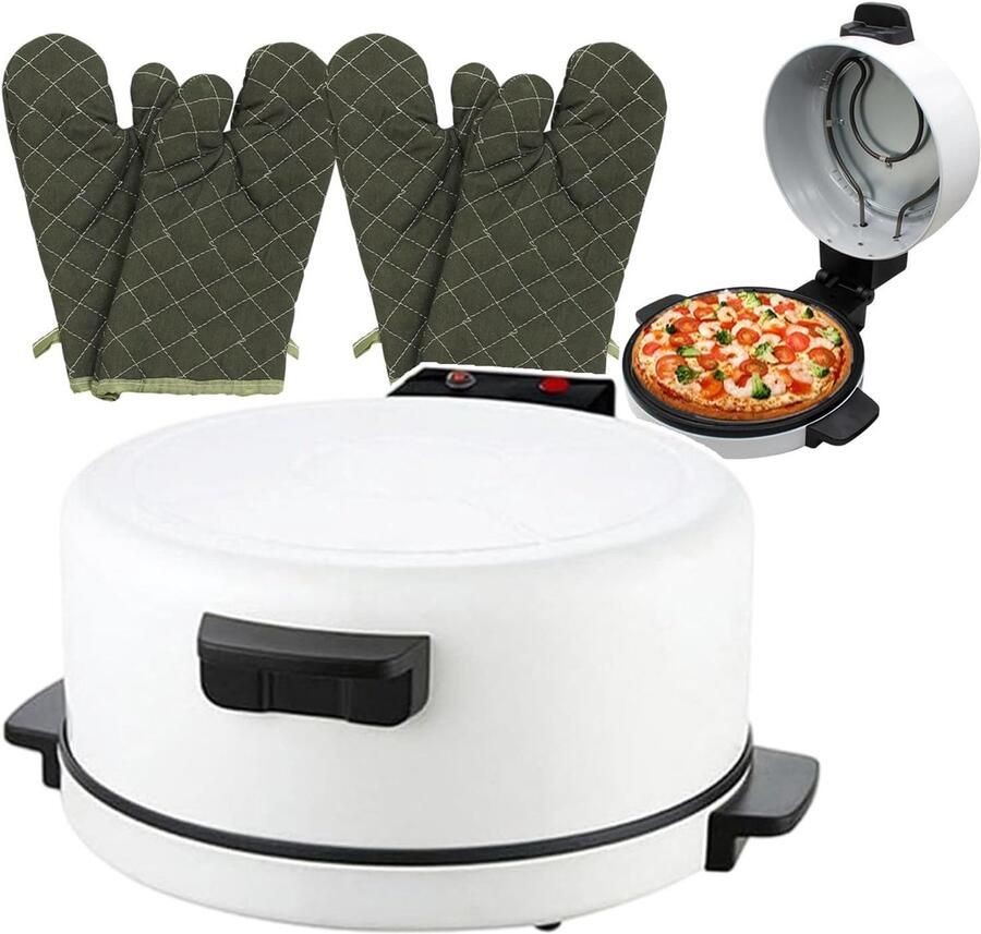 Automatische Pizzaoven Mini Pizzaoven Lekker Eten Snelle Bereiding 30CM Diameter Wit Zwart