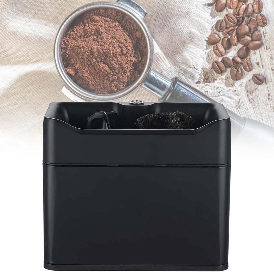 Automatische Portafilter Reiniger Koffie Reinigingsmachine Espresso Reinigen Dubbele Borstels 51 en 58 mm Zwart