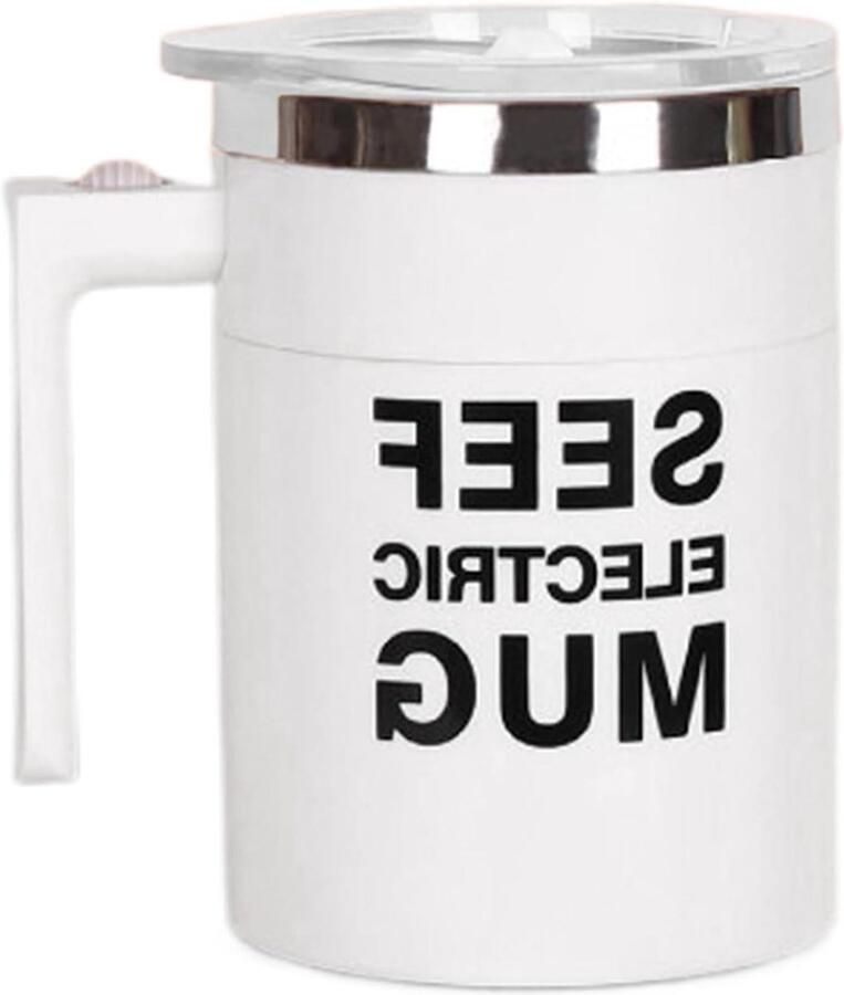 Automatische Roerbeker Magnetische Mok Dranken Mengen Eén Druk Op Knop 400 Ml Wit