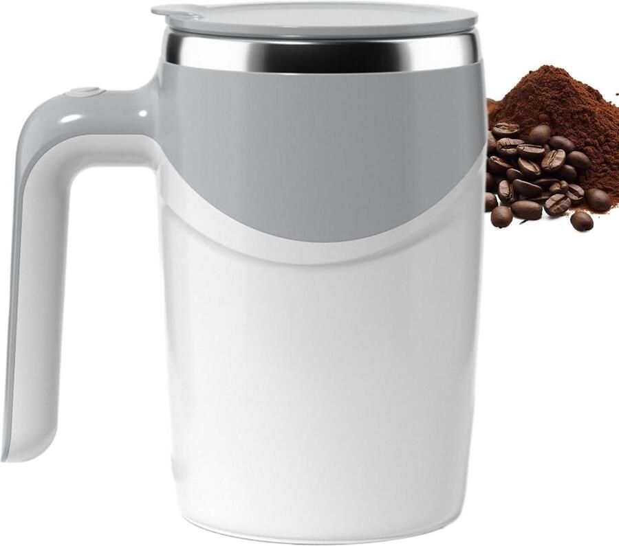Automatische Roerbeker Magnetische Mok Dranken Mengen Oplaadbaar Met USB 380 ml Inhoud Wit