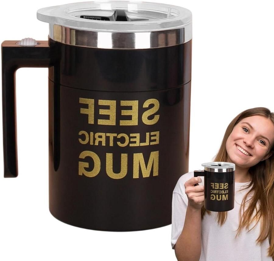 Automatische Roerbeker Zelfmengende Mok Dranken Mengen Geavanceerd Roermechanisme 400 ml Zwart