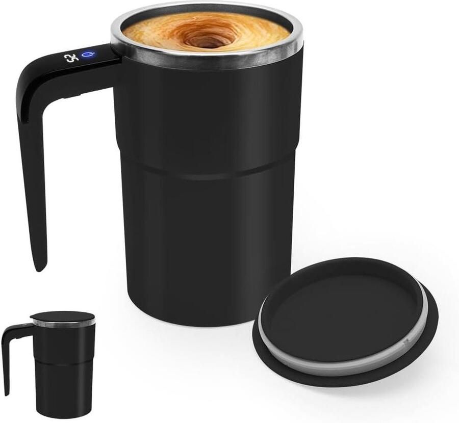 Automatische Roerbeker Zelfroerende Mok Dranken Mengen Temperatuurweergave 380 ml Zwart