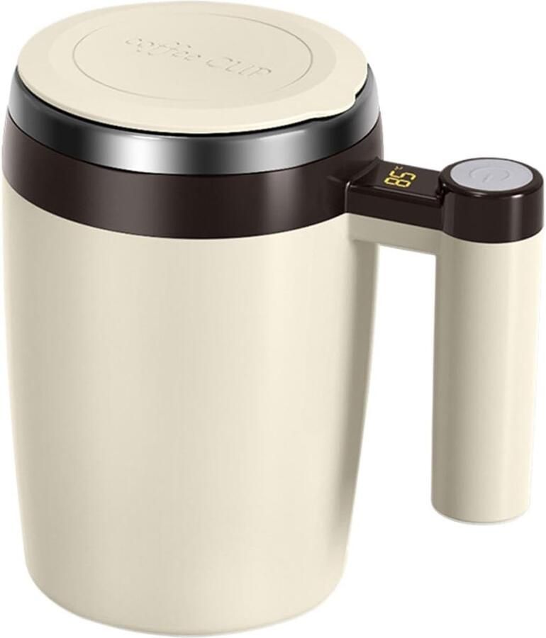 Automatische Roerder Mok Zelfmengende beker Dranken mengen Magnetische roerfunctie 380 ml Bruin
