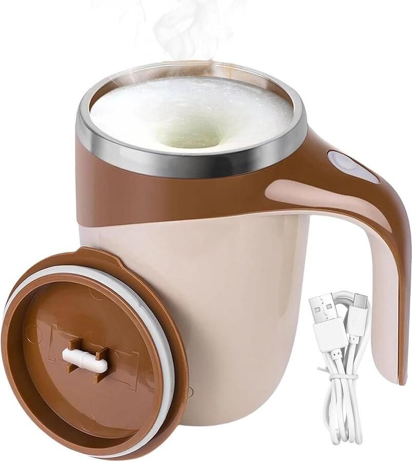 Automatische roerende koffiemok magnetische mengbeker voor koffie 30s roerbeker met deksel elektrische snel roerende reiskoffiemok voor koffie