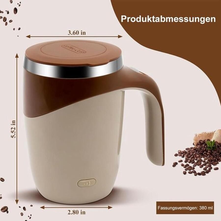 Automatische roestvrijstalen koffiemachine met oplaadbare zelfroerende kop Geschikt voor gebruik op kantoor en thuis - Foto 2