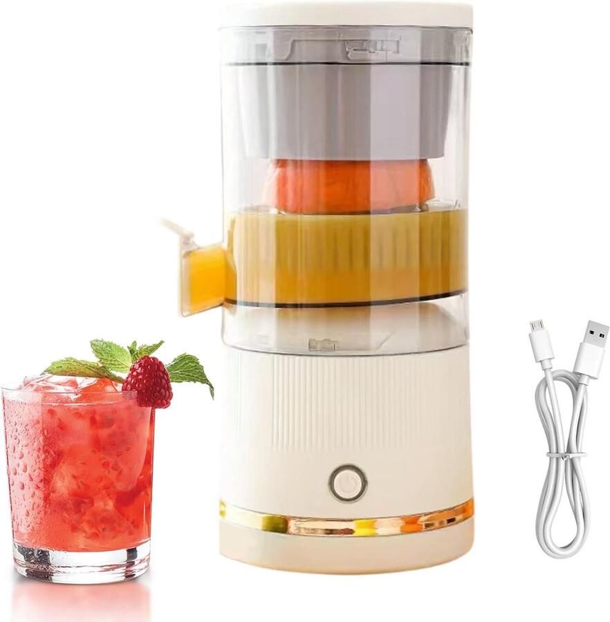 Automatische Sapcentrifuge Fruithakselaar Citrus Verse Sapjes Maken Automatische Scheiding 23.7 x 11.5 cm Wit