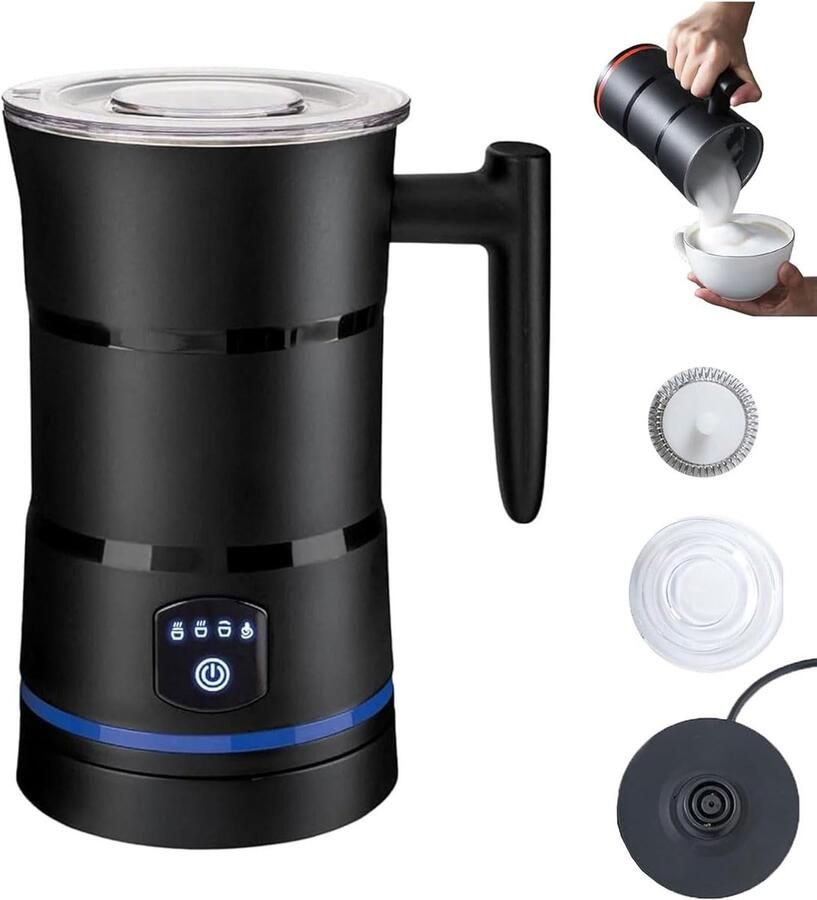 Automatische Schuimmaker Elektrische Melkopschuimer Warme Koude Drankjes Zowel Warm Als Koud 600ml Capaciteit Zilver