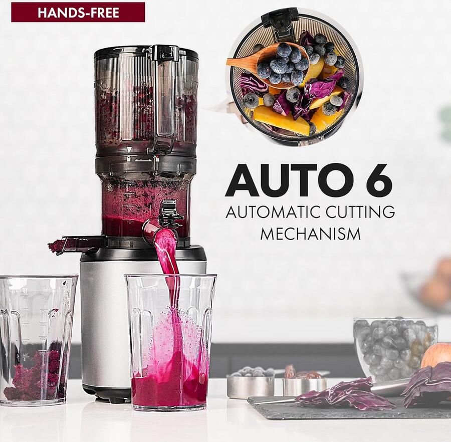 Automatische slowjuicer met zelfsnijdend systeem voor heel fruit en groenten - Foto 2