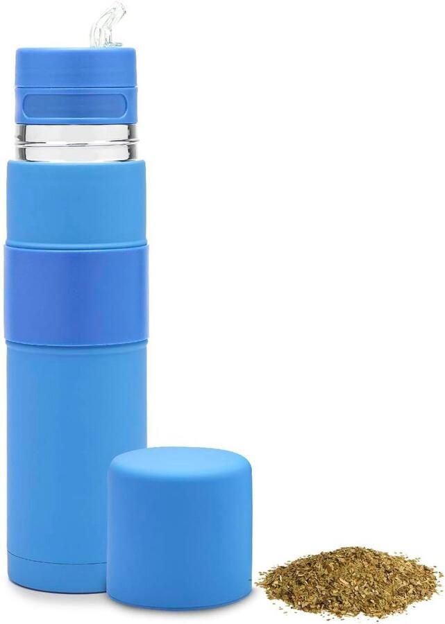 Automatische Thermoskan Matebeker en Bombilla Alles-in-één Roestvrijstaal