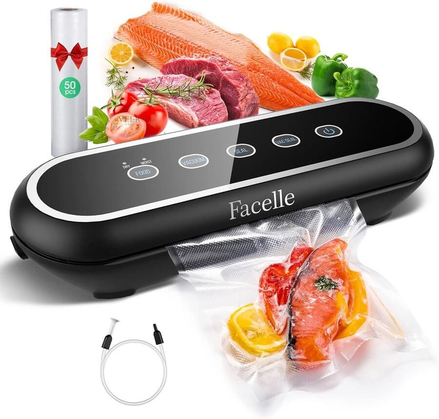 Automatische Vacuümverpakker voor Levensmiddelen met Snijmachine en Container