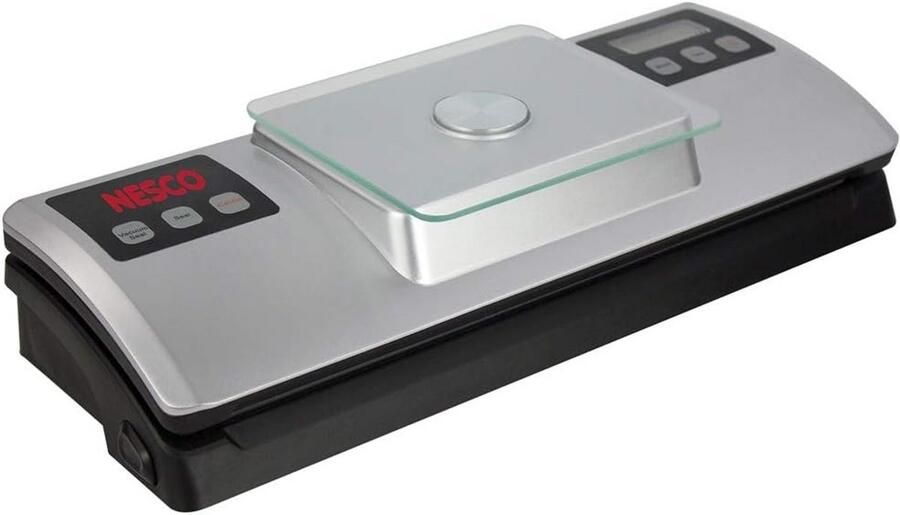 Vacumeerapparaat met weegschaal Voedselsealer Voedsel bewaren Geïntegreerde digitale weegschaal 100 watt Zilver
