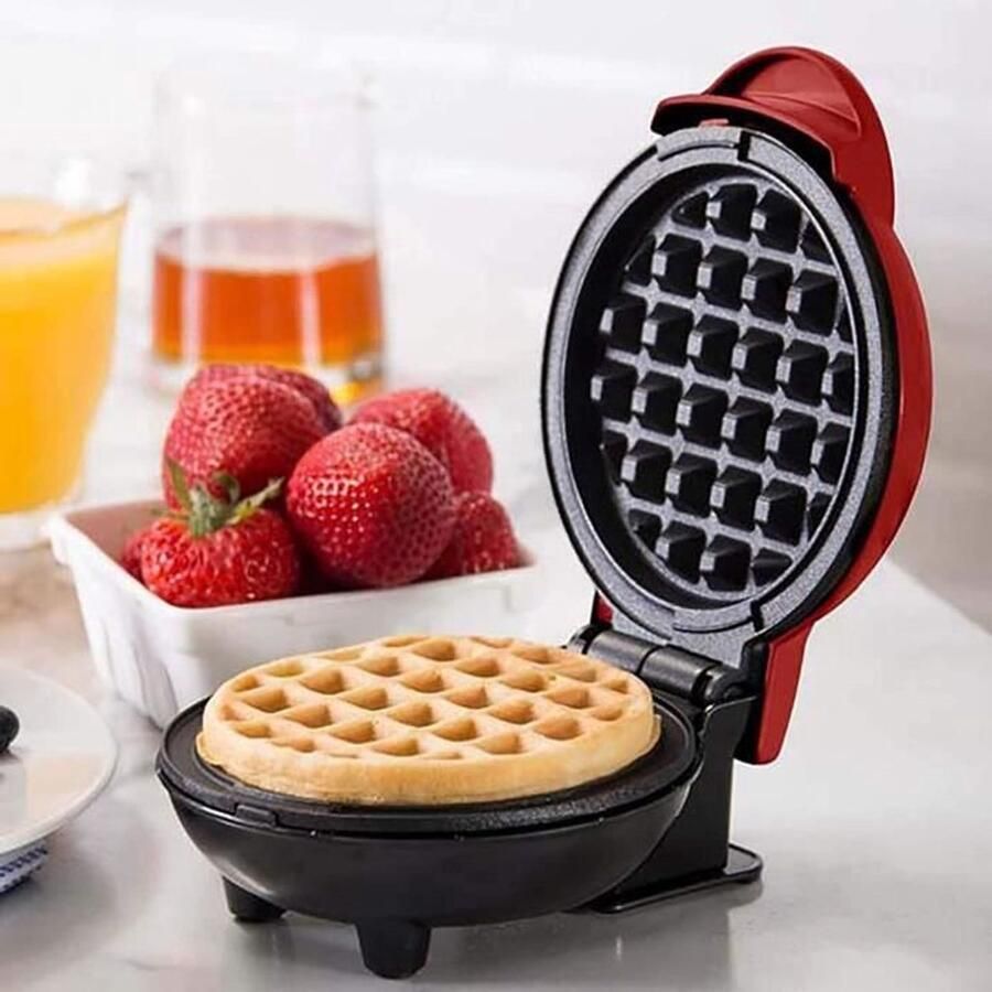 Automatische wafelmaker rood enkele wafel panini pannenkoek kaas
