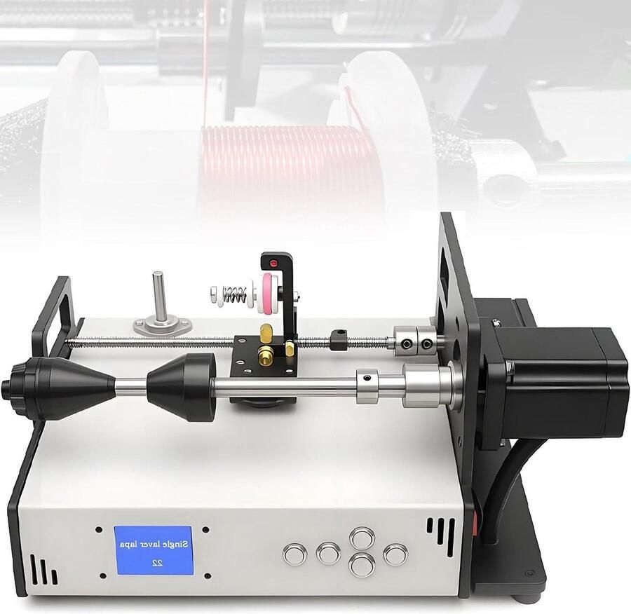 Automatische wikkelmachine Kabel wikkelapparaat Precisie spoelen maken Instelbare snelheid en spoed 30x30x25 cm Grijs