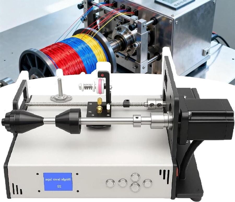 Automatische Wikkelmachine Spoel Wikkelaar Precisie Wikkelen 0.01mm Nauwkeurigheid 10cm Diameter Grijs