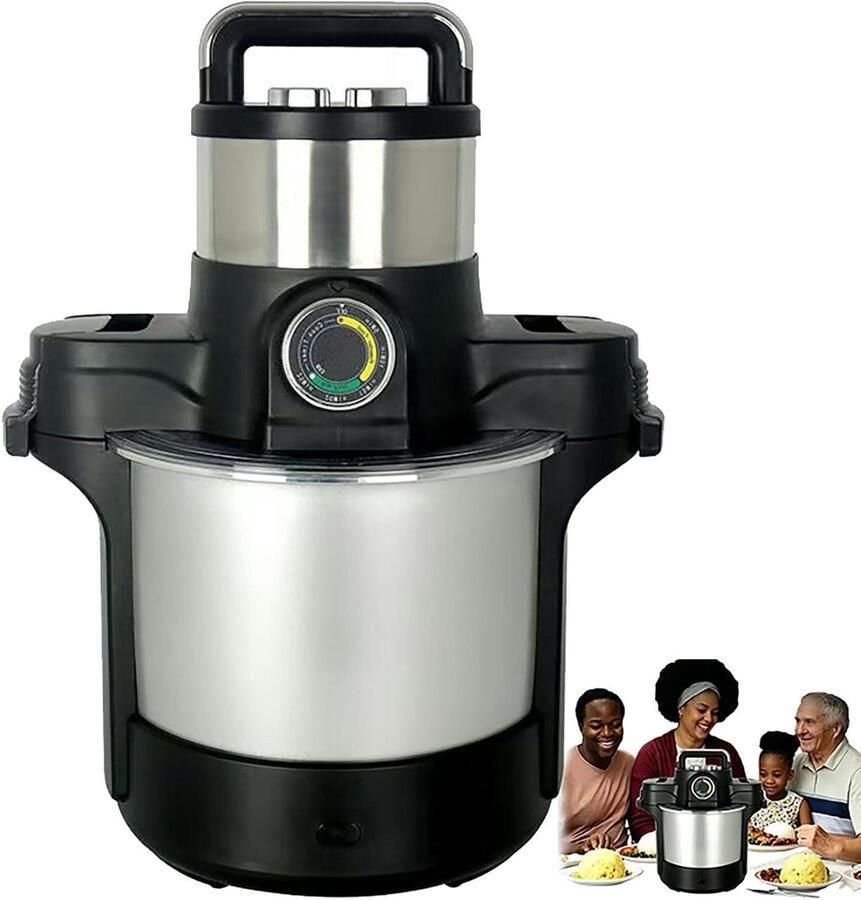 Automatische Yam-stamper Keukenmachine Fufu Traditionele Gerechten Maken 6L Capaciteit Automatisch 1600W Vermogen Zwart
