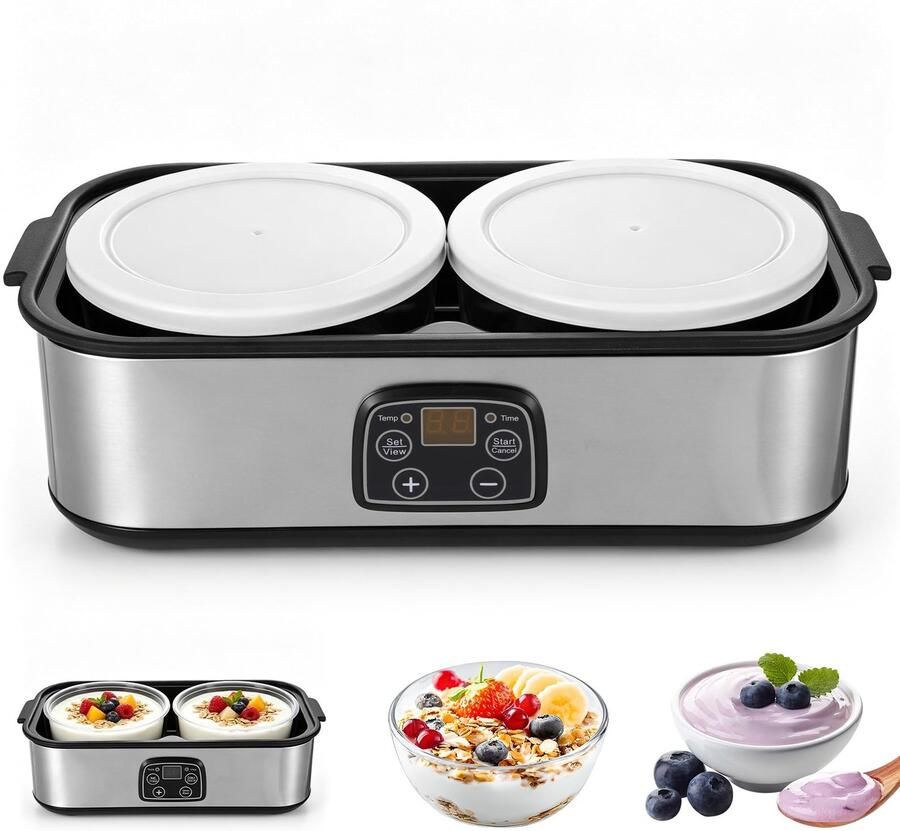 Automatische Yoghurtmaker met 2 Glazen Potten
