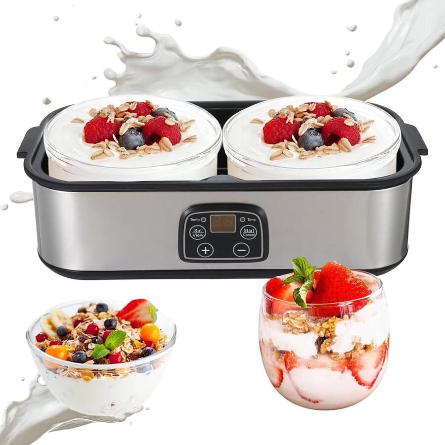 Automatische Yoghurtmaker van 2 Liter met Digitale Timer en Temperatuurcontrole voor Griekse Yoghurt Kaas en Natto