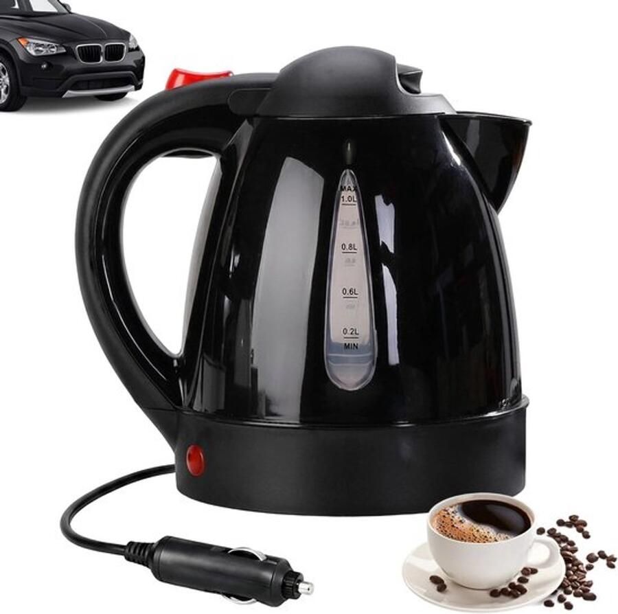 Autowaterkoker 1 l 12 V waterkoker voor auto vrachtwagen en