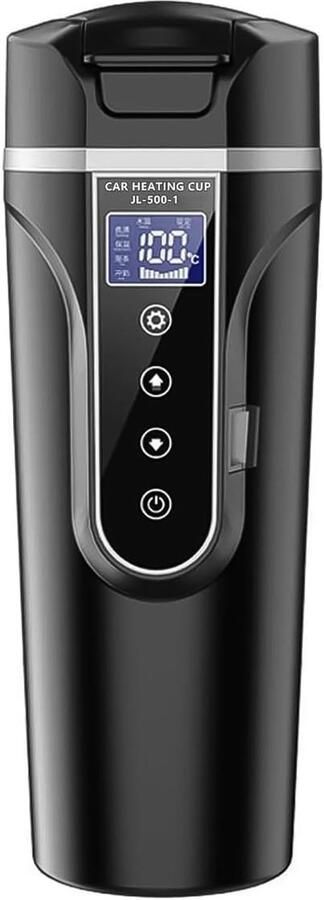 500ML Waterkoker voor in de auto Reisbeker 24 V 12 V Elektrische voertuig Verwarmde waterbeker met LCD-scherm en temperatuurregeling voor autovrachtwagen