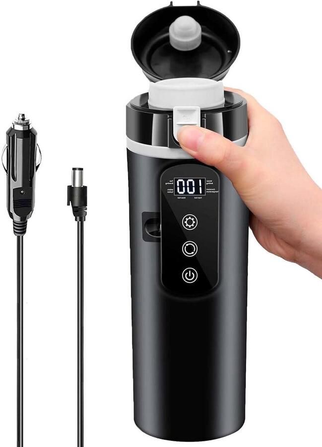 Autowaterkoker Reis koker Drinken onderweg Intelligent touchscreen 400 ml Wit