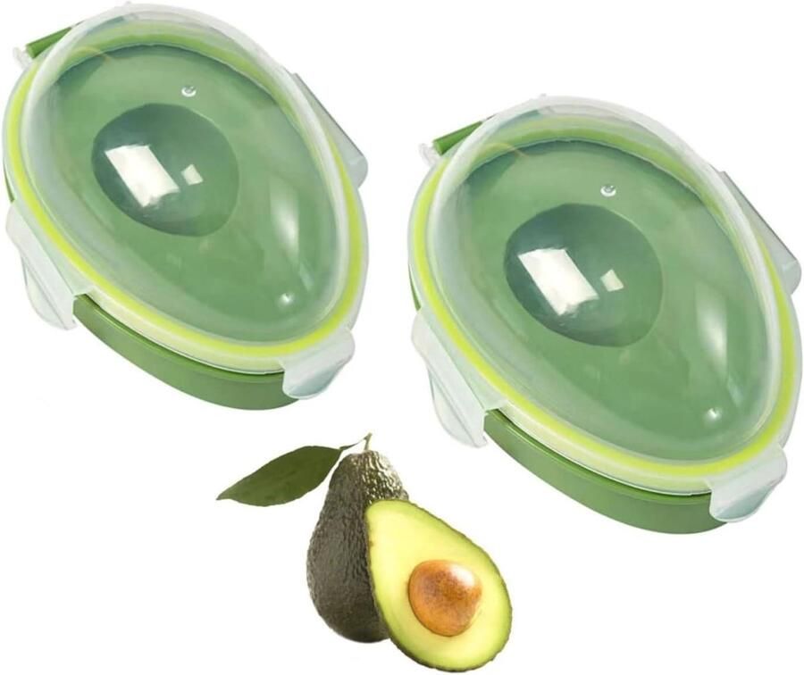 Avocado Bewaarder Fruit Houder Vers Houden Met Siliconen Ring 2 Stuks Transparant