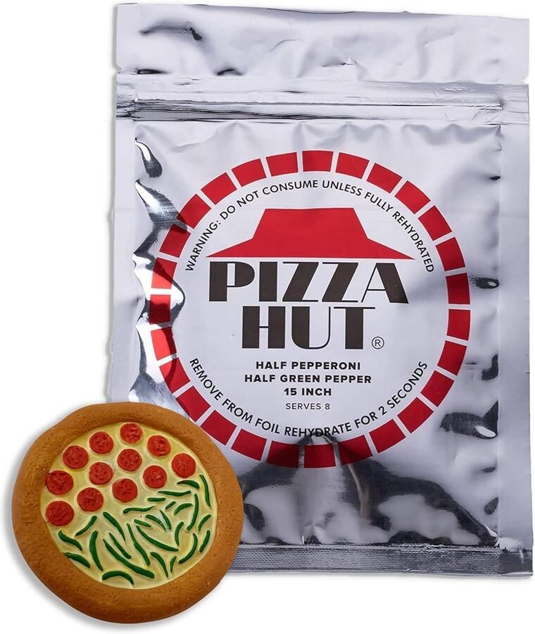 Back To The Future Film Prop Zilveren Verpakkingstas & Pizza Magneet Set Memorabilia