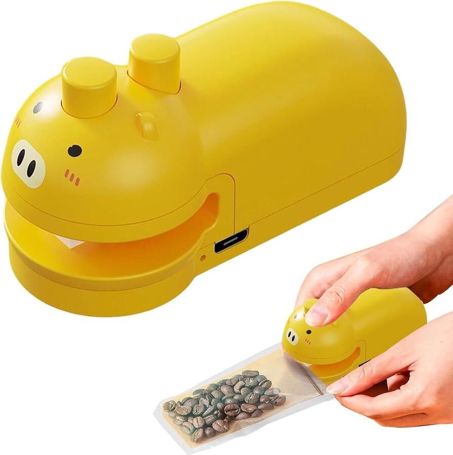 Bag Sealer Klein Kleine Zak Sealer Heat Seal Cartoon Handheld Huishoudelijke Resealer Warmte Magnetische Sluitmachine voor Chip Thuis & Reizen