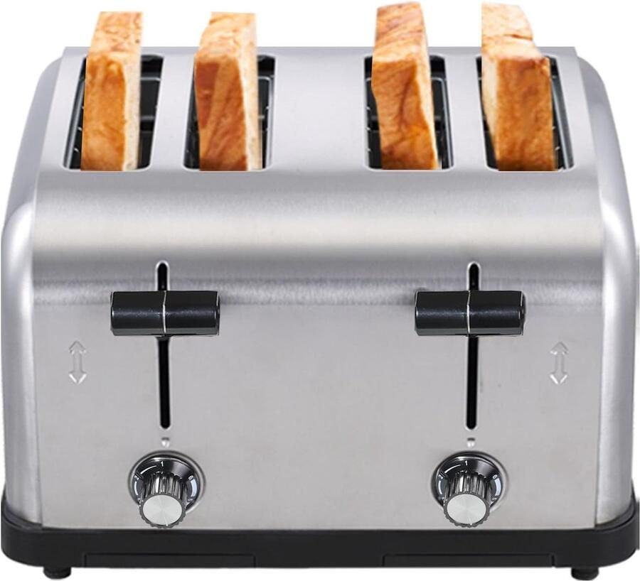 Bagelbroodrooster Broodrooster Professioneel Gebruik Capaciteit Vier Sneetjes Gelijkmatig Roosteren Zilver - Foto 1