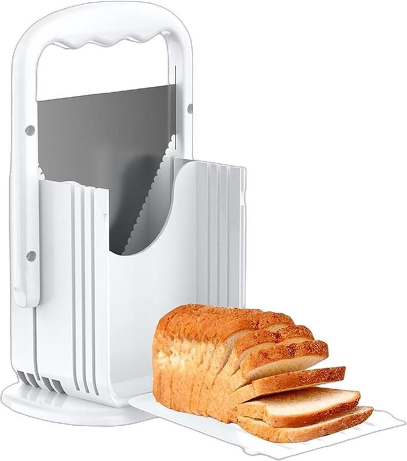 Bagelsnijder Broodsnijder Keuken Snijder Gelijkmatig Snijden Veiligheidsfunctie 25cm Lengte Wit