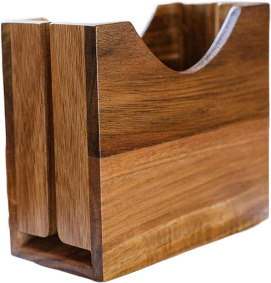 Bagelsnijmachine Hout Broodsnijder Keuken Gelijkmatig Snijden Antislip Basis 16 x 9 x 14 cm Houtkleurig