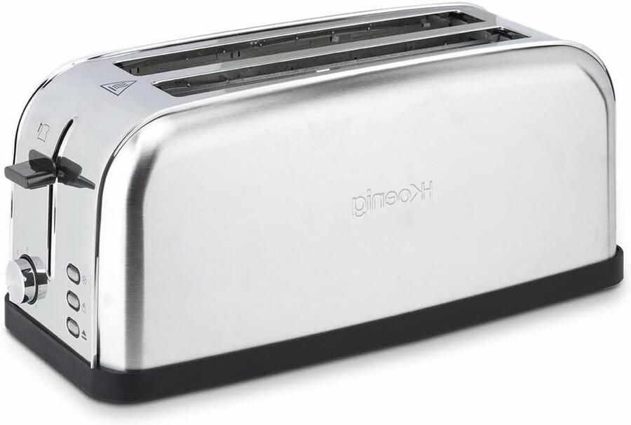Baguette Broodrooster 2 Slices Lekker Ontbijten 7 Bruiningsniveaus 1500 Watt Zilverkleurig