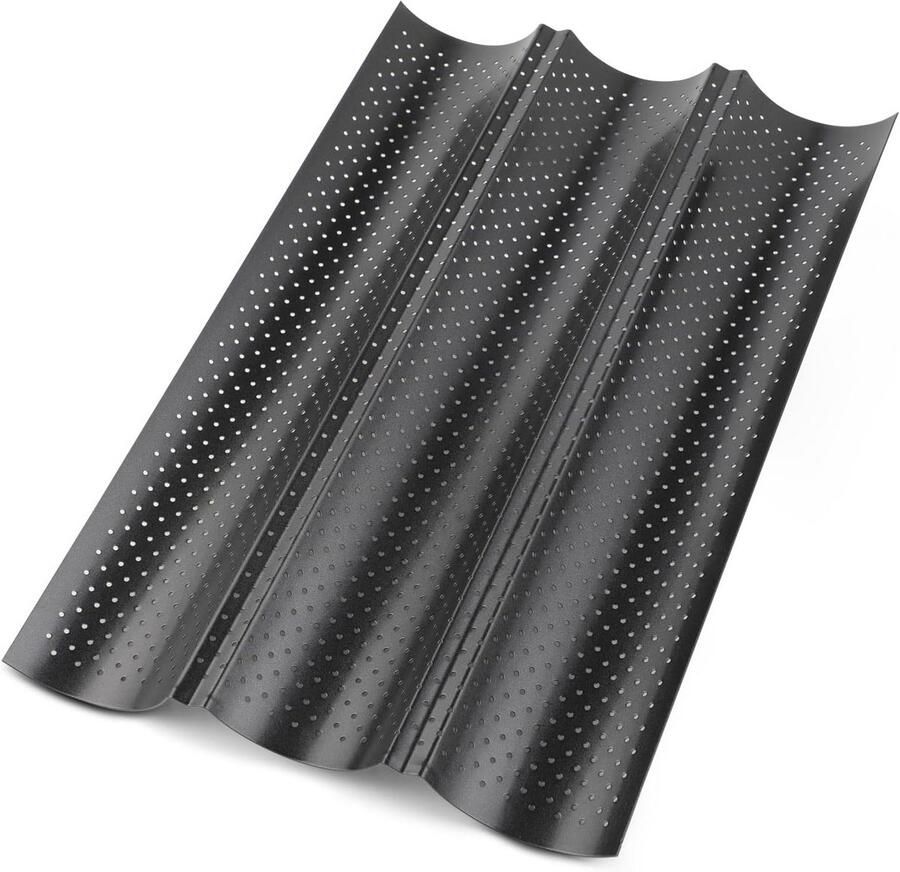 Bakvorm Baguettes Brood bakplaat Zelf brood bakken Antiaanbaklaag 38 x 24.5 cm Zwart
