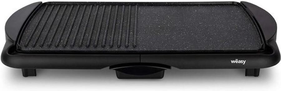 Bak en Grillplaat Elektrische Grill Gezond Koken Antiaanbaklaag 52 x 27 cm Zwart