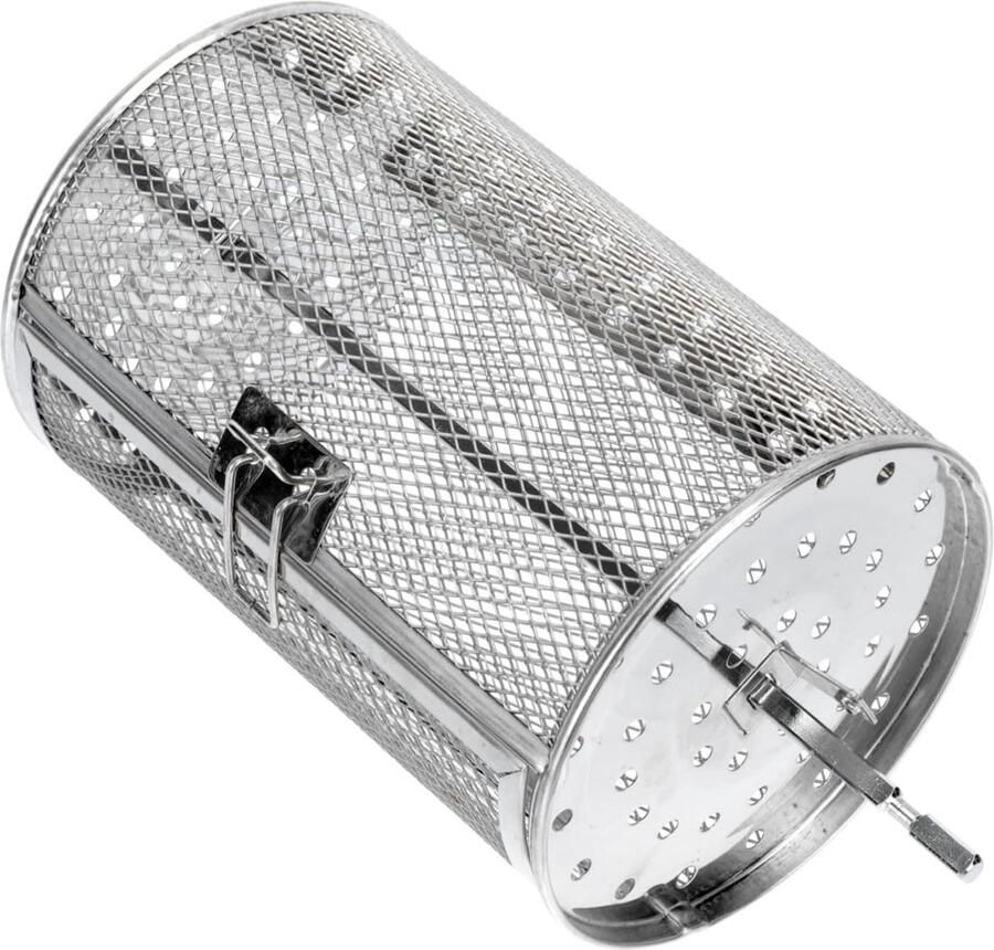 Bakaccessoire Oven Grillmand Rotisserie Gelijkmatig Grillen Draaibaar Ontwerp 18 x 12 x 12 cm Zilverkleurig