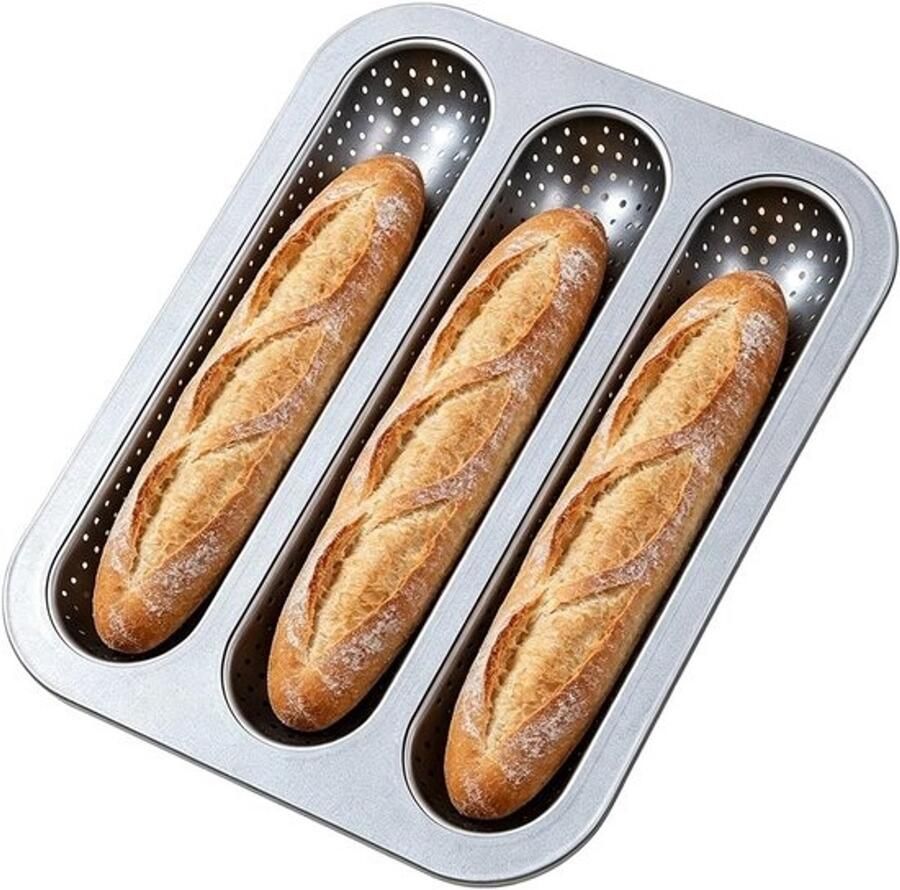 Frans Brood Bakblik Stokbrood Bakvorm Zelf Brood Bakken Geperforeerde Luchtcirculatie 32.5 x 3.5 x 3.5 cm