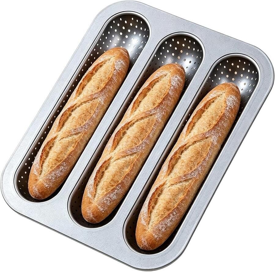 Bakblik Stokbrood Broodvorm Sandwich Zelf Brood Bakken Geperforeerd Ontwerp 325 cm Lengte Zwart