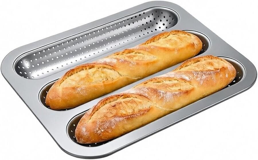 Bakblik Stokbrood Broodvorm Zelf Brood Bakken Geperforeerd Ontwerp 325 cm Zwart