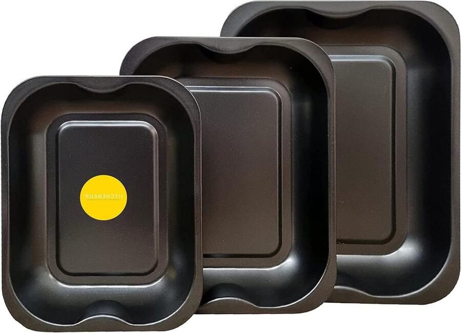 Bakblikken Set Ovenschalen Bakplaten Koken Bakken Braden Antiaanbaklaag Vaatwasserbestendig 3 Maten Zwart