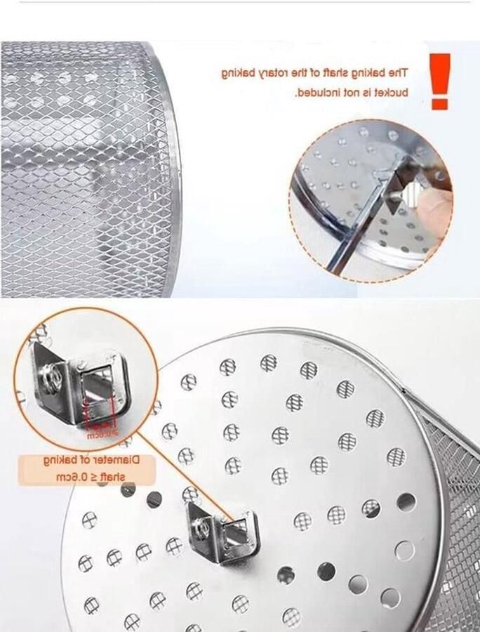 Baking Grill Mand van gietijzer voor het roosteren van koffiebonen noten en groenten 14 x 23 cm barbecue grillaccessoire